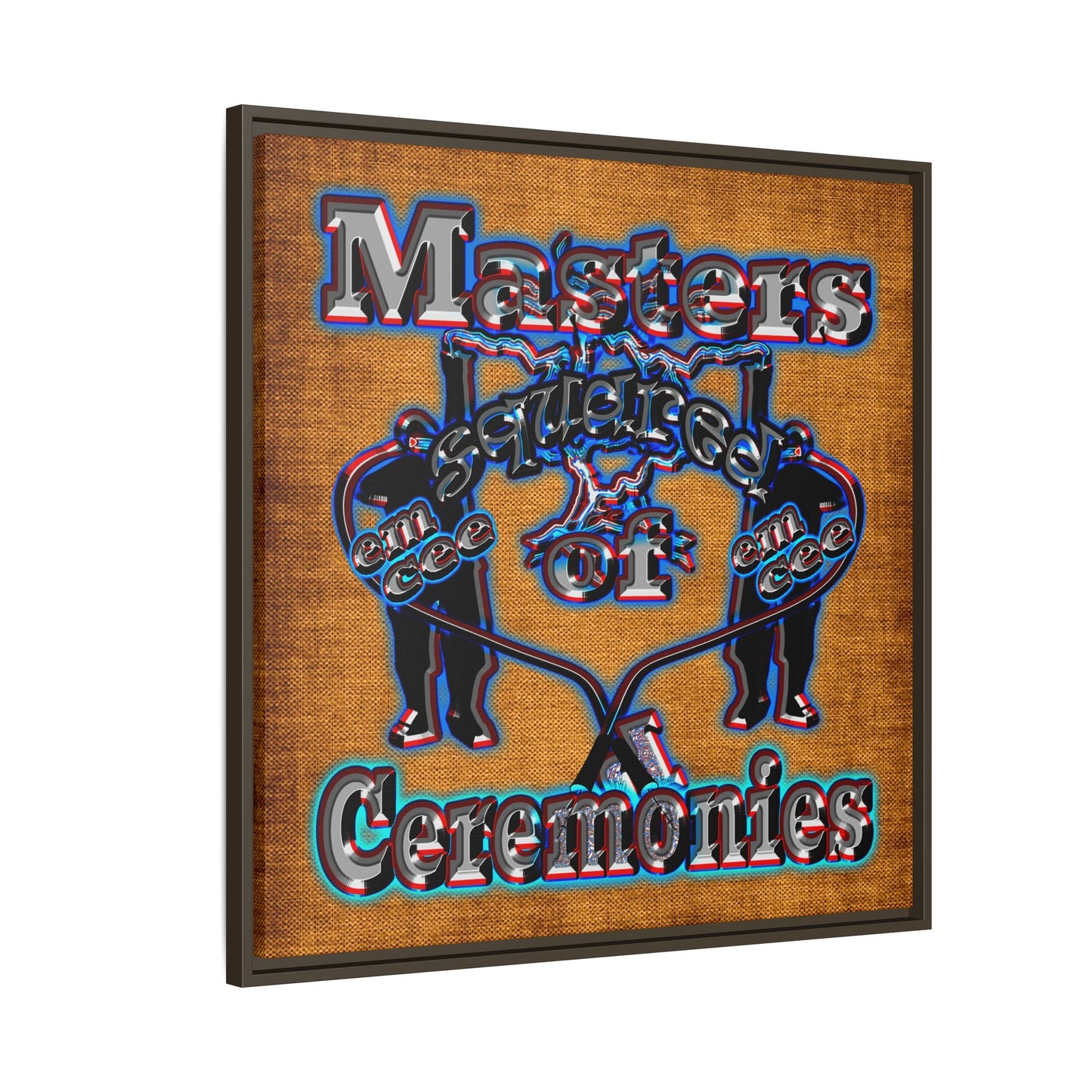 em cee squared - framed canvas art (brown papyrus)
