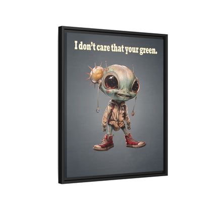 I don't care that your green - framed canvas art (grey-light grey)