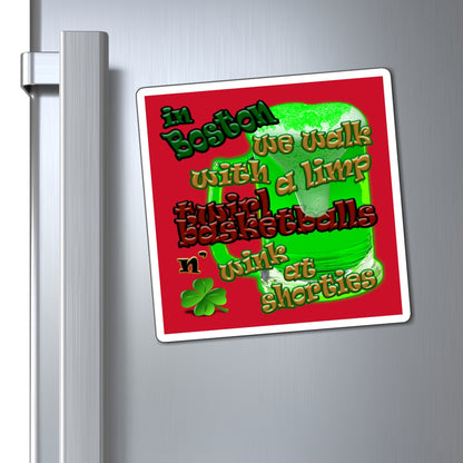 celtics logo - Magnets - (dark red)