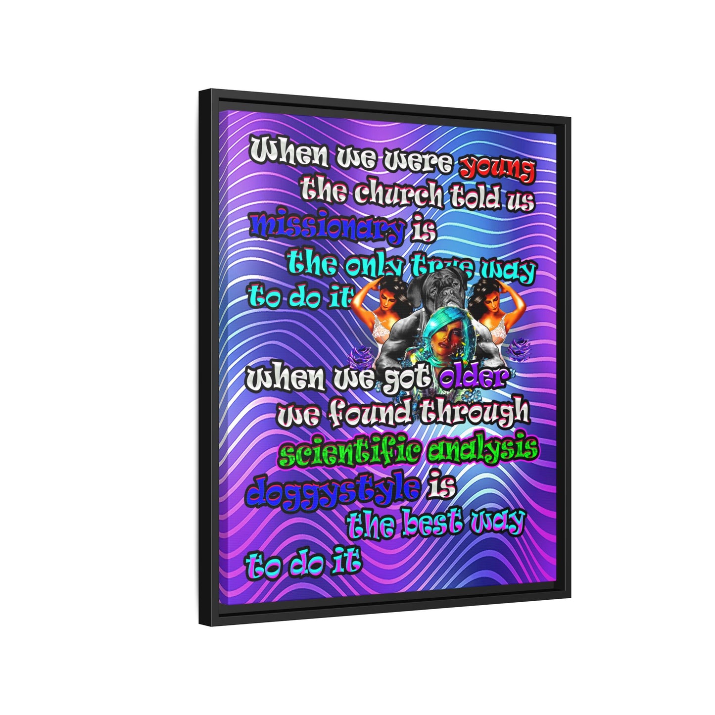 doggystyle - framed canvas art (purple wave)
