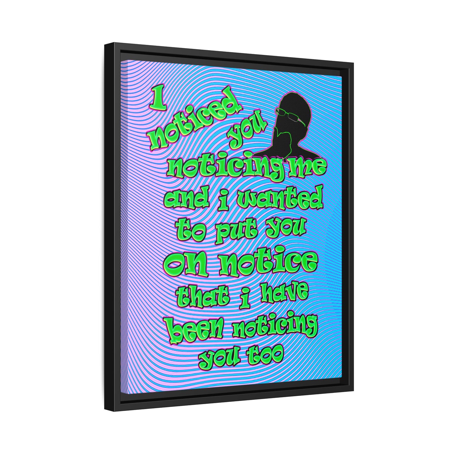 noticed you noticing - framed canvas art (light blue-purple wave)