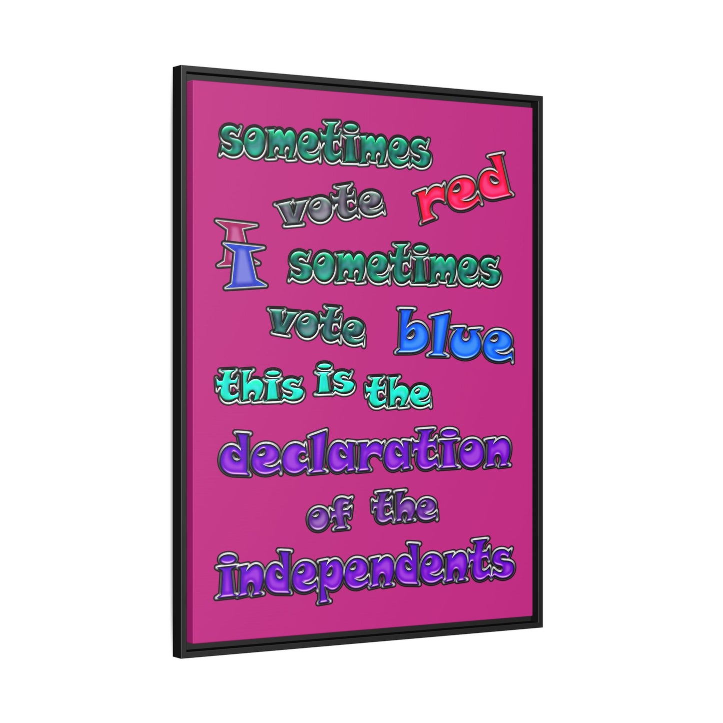 declaration of the independents - framed canvas art (pink)