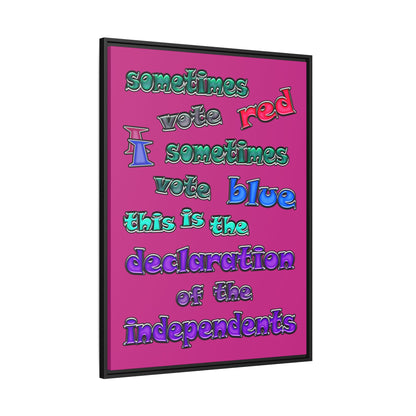 declaration of the independents - framed canvas art (pink)