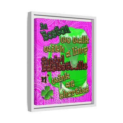 celtics logo - framed canvas art (pink swirl)