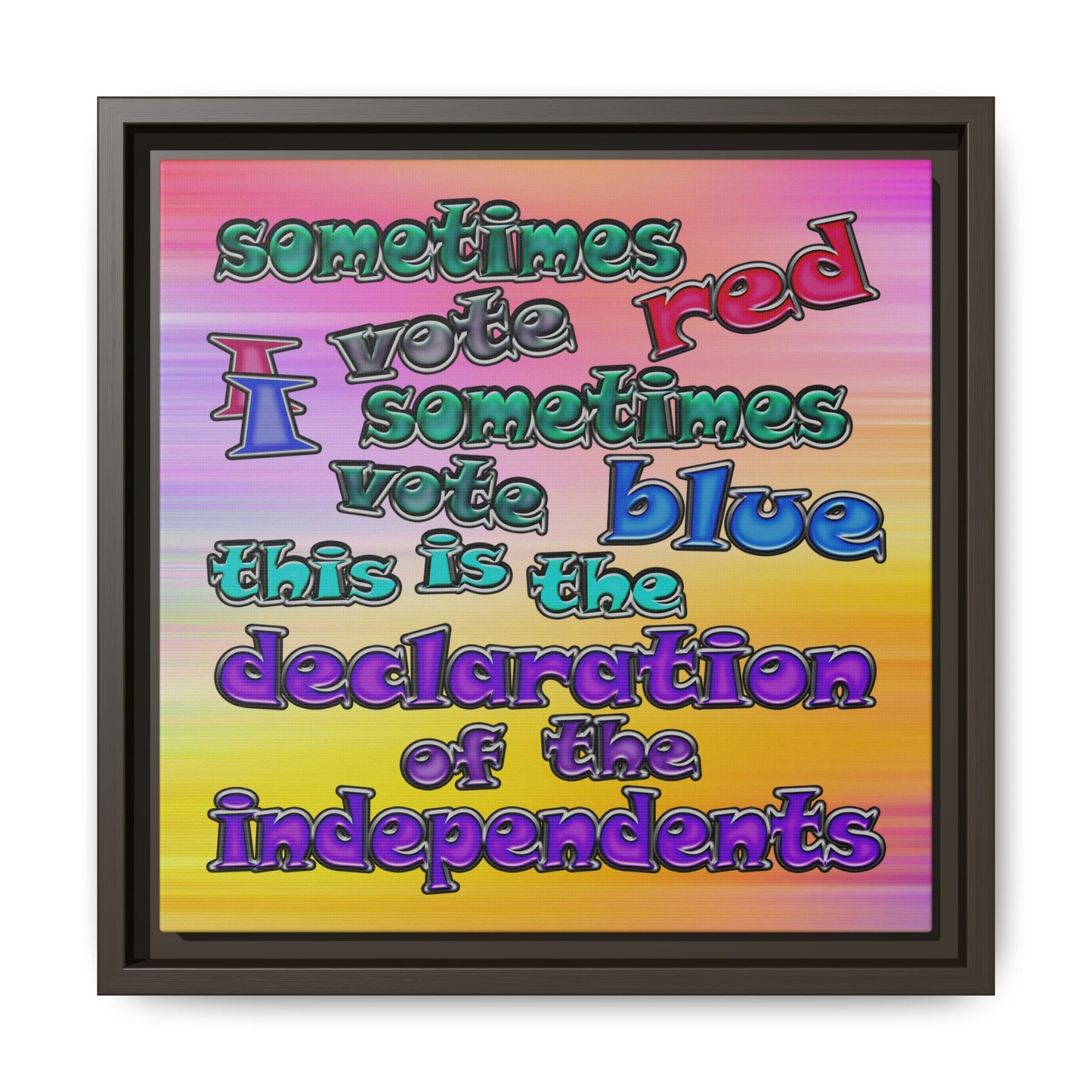 declaration of the independents - framed canvas art (color blur)