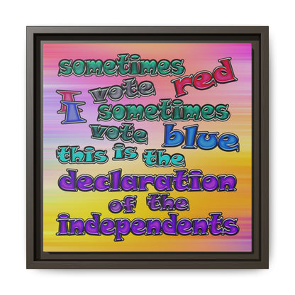 declaration of the independents - framed canvas art (color blur)