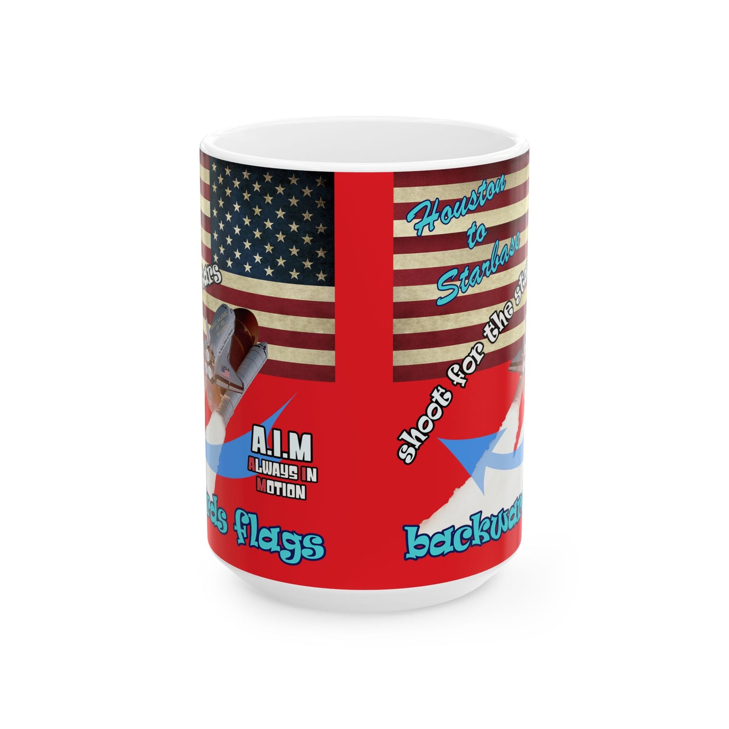shoot for the stars - White Mug (red)