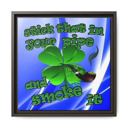stick that in your pipe and smoke it - framed canvas art (blue-white wave)