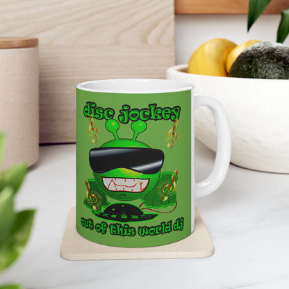 disc jockey - White Mug (green)