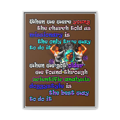 doggystyle - framed canvas art (brown)