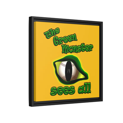 green monster - framed canvas art (yellow)