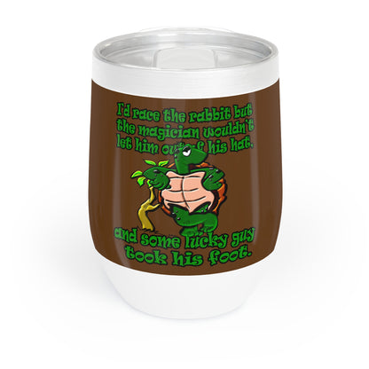 turtle race - Chill Wine Tumbler (brown)