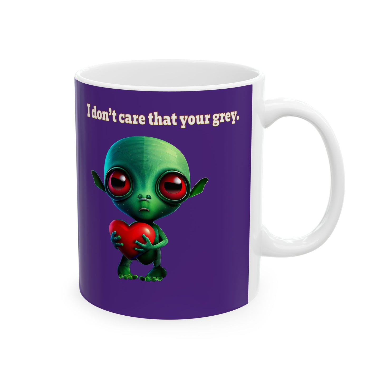 I don't care that your grey - White Mug (purple)