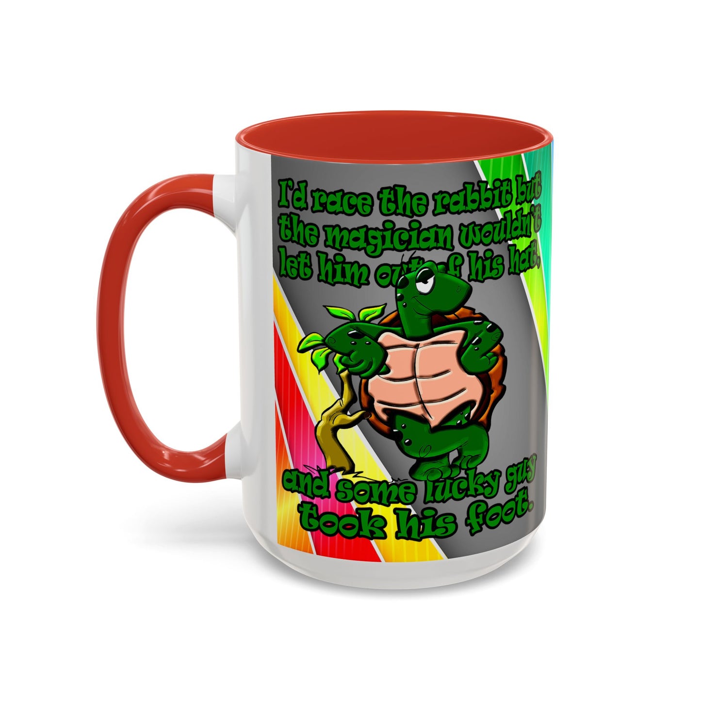 turtle race - Accent Mug (rainbow split)