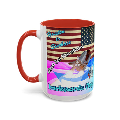 shoot for the stars - Accent Mug (light blue-pink wave)