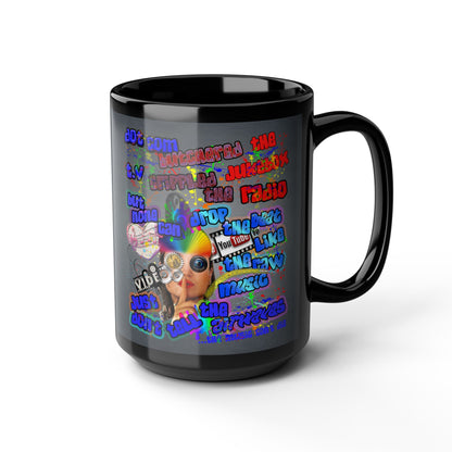 drop the beat - Black Mug (grey-light grey)