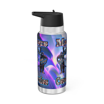 em cee squared - Gator Tumbler, 32oz (grey-pink wave)