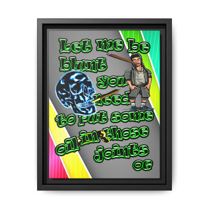 og - framed canvas art (rainbow split)