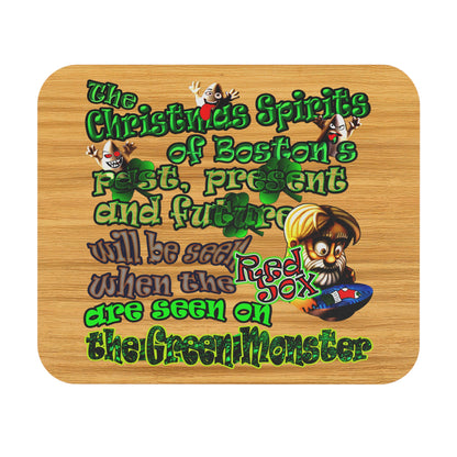 christmas spirits of boston - Mouse Pad (Rectangle) (butterscotch wood finish)
