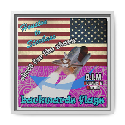 shoot for the stars - framed canvas art (pink swirl)
