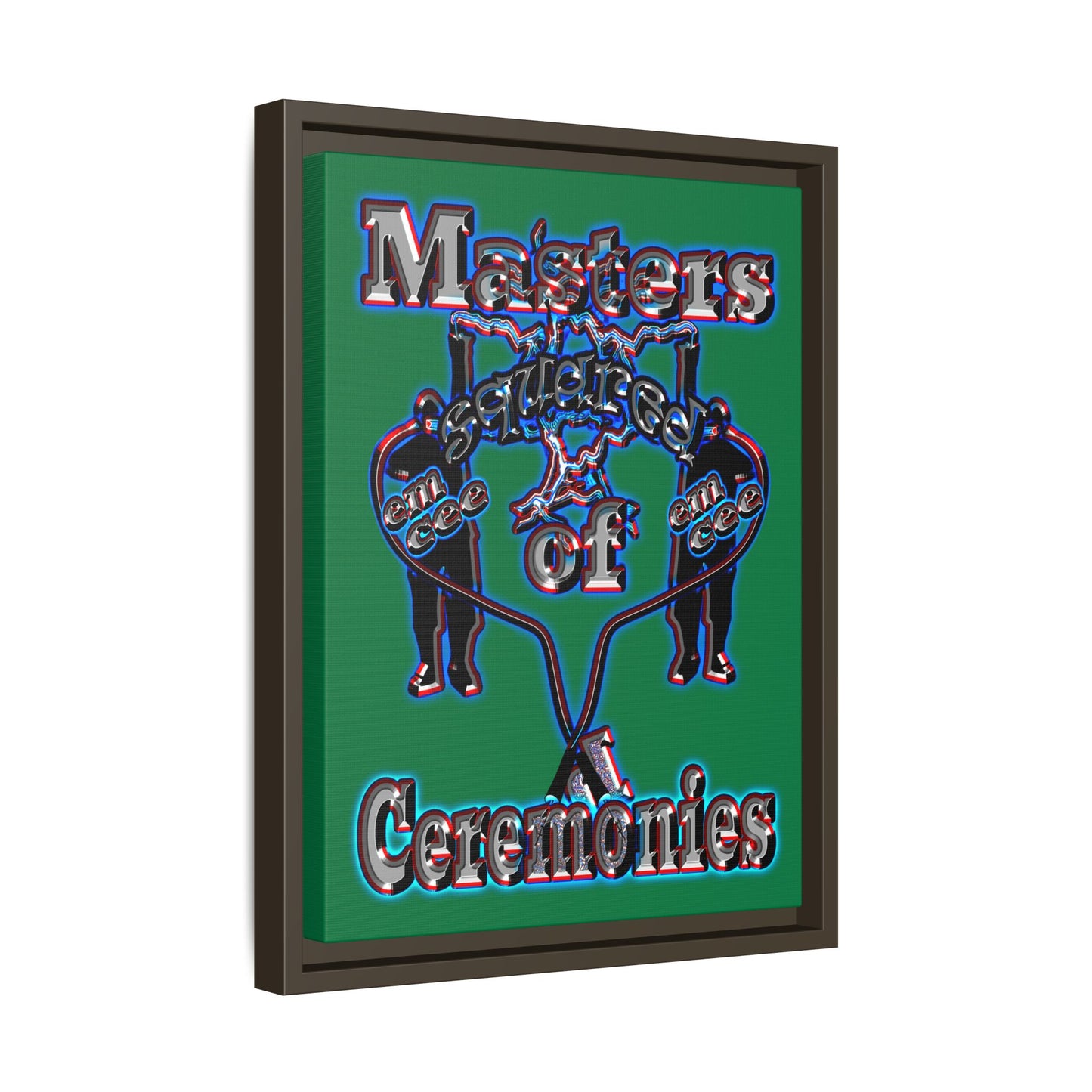 em cee squared - framed canvas art (dark green)