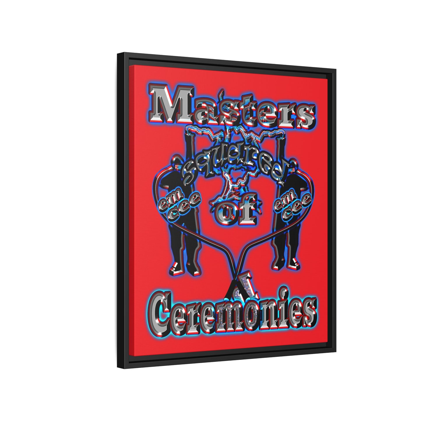 em cee squared - framed canvas art (red)