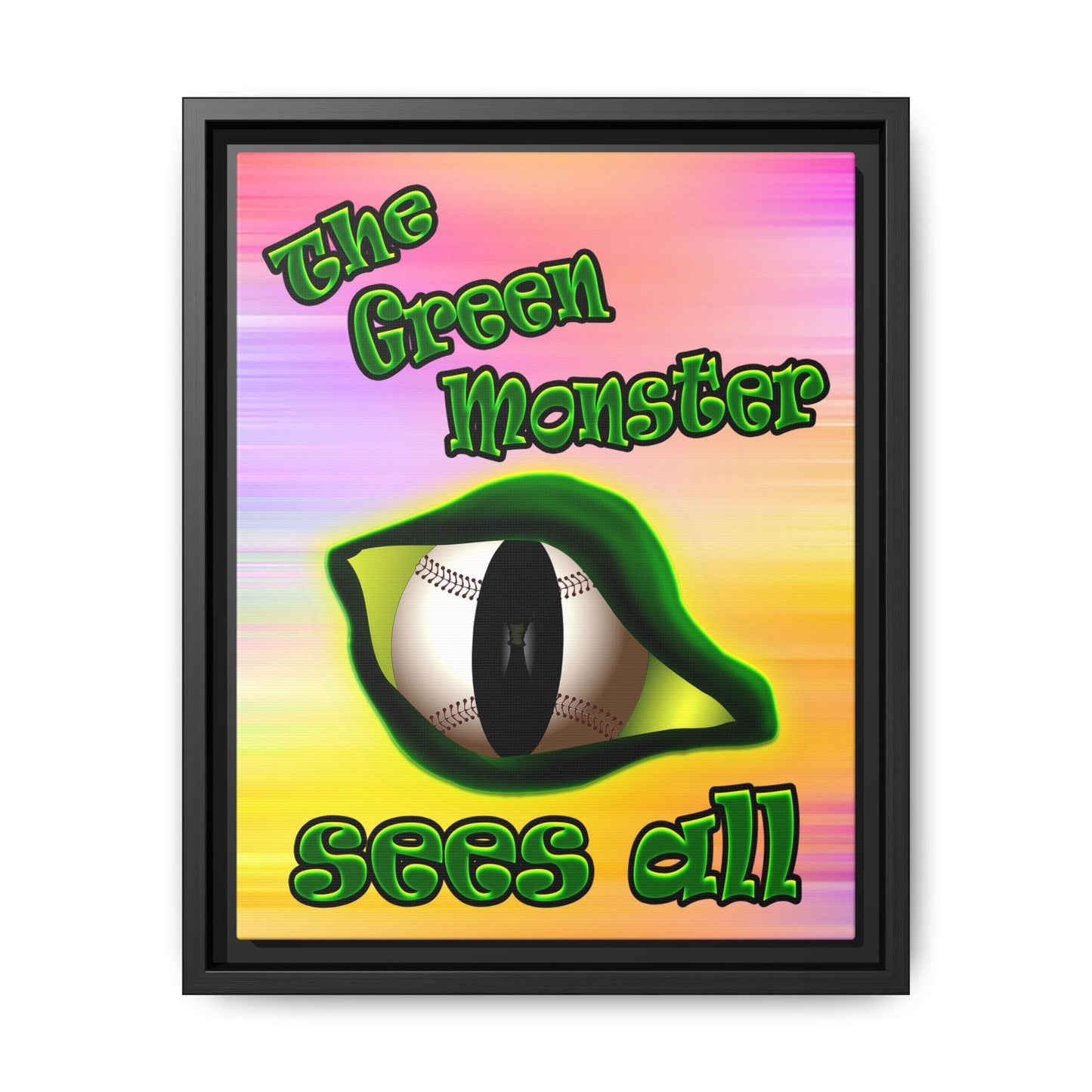 green monster - framed canvas art (color blur)
