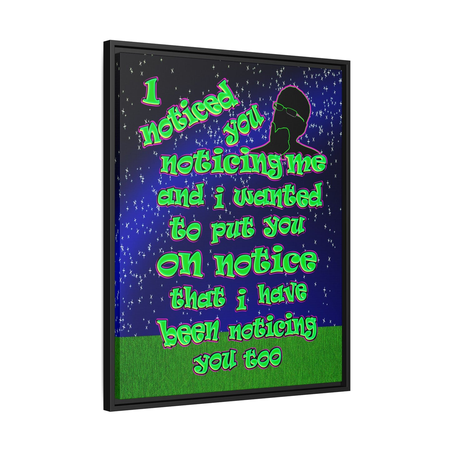 noticed you noticing - framed canvas art ('snoops' background)