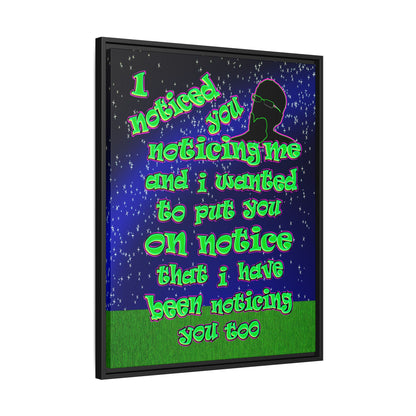 noticed you noticing - framed canvas art ('snoops' background)