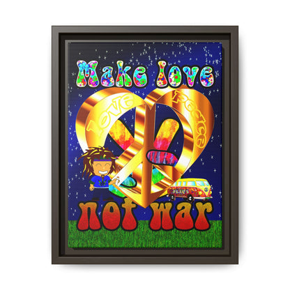 love peace - framed canvas art ('snoops' background)