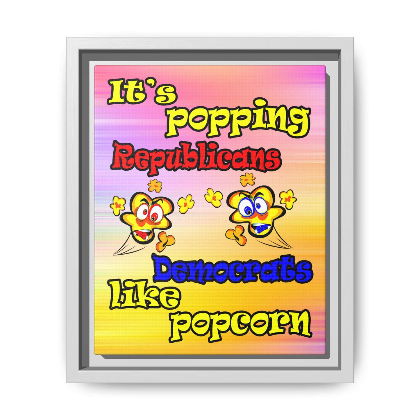 popping like popcorn - framed canvas art (color blur)
