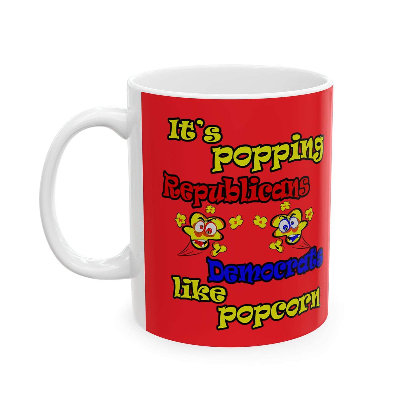 popping like popcorn - White Mug (red)