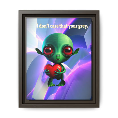 I don't care that your grey - framed canvas art (grey-pink wave)