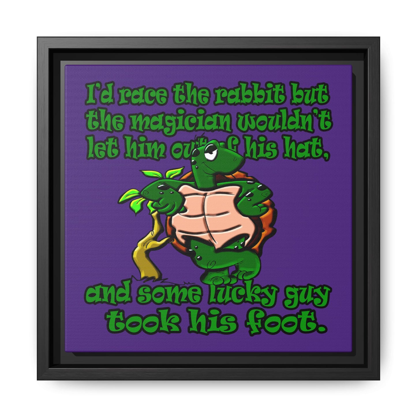 turtle race - framed canvas art (purple)