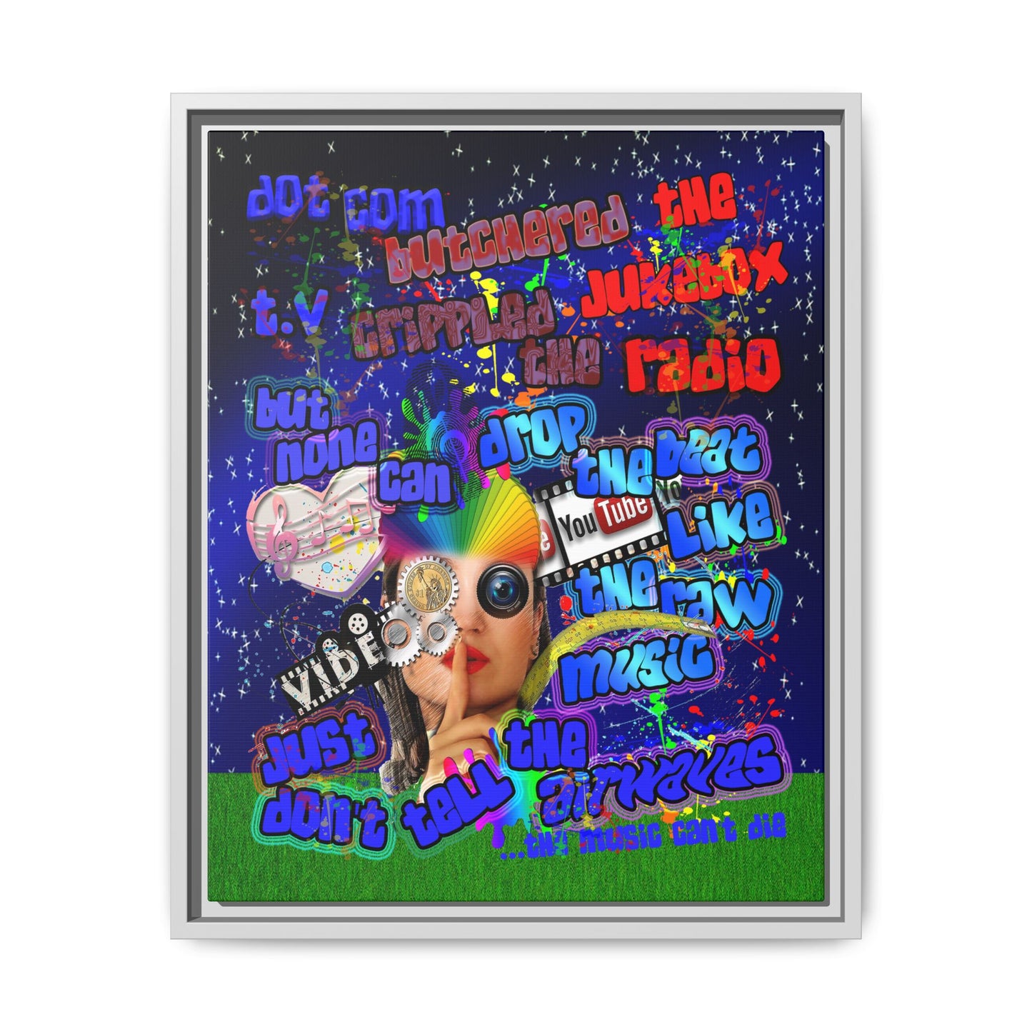 drop the beat - framed canvas art ('snoops' background)