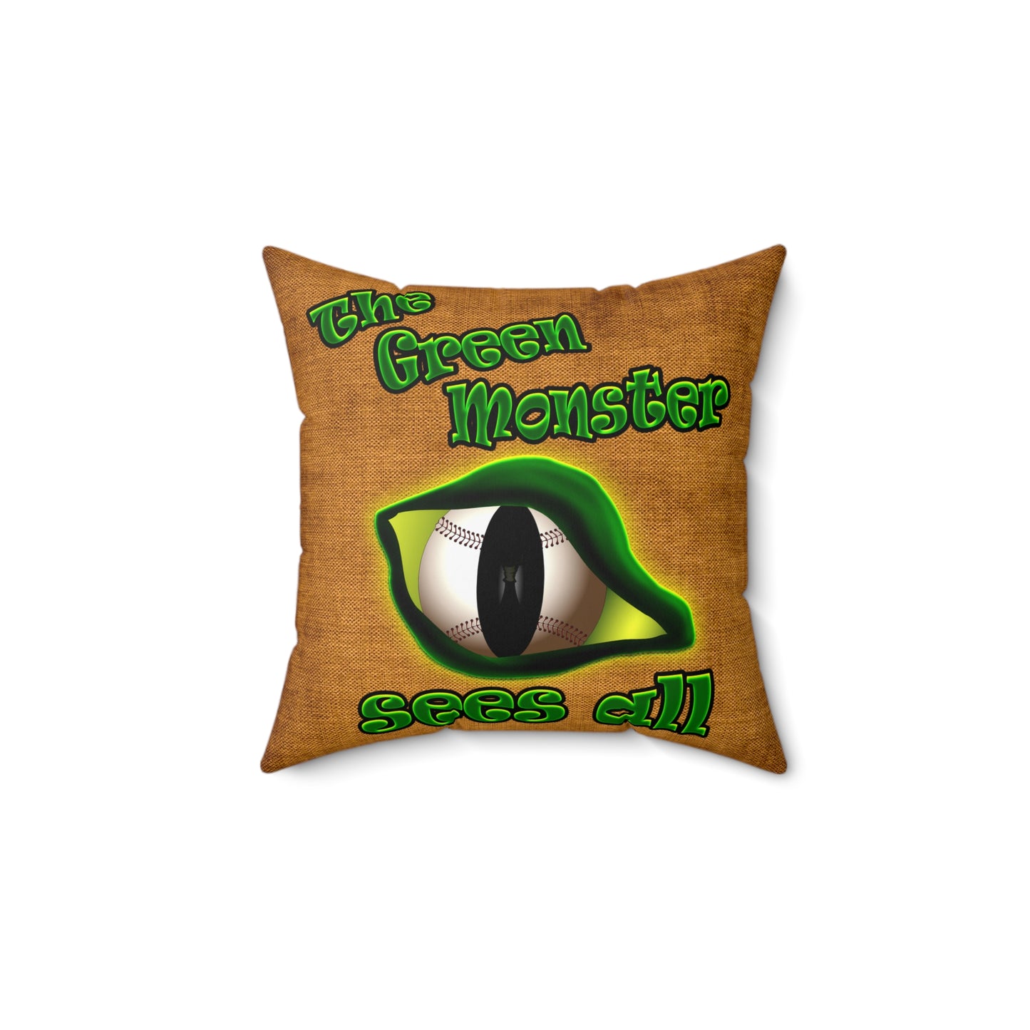 green monster - Spun Polyester Square Pillow - (dichromatic brown papyrus)
