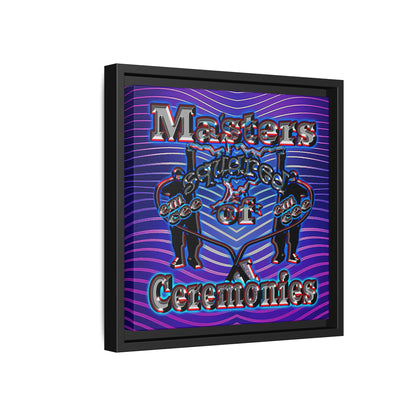 em cee squared - framed canvas art (purple wave)
