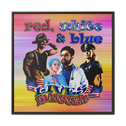 rw&b lives matter - framed canvas art (color blur)