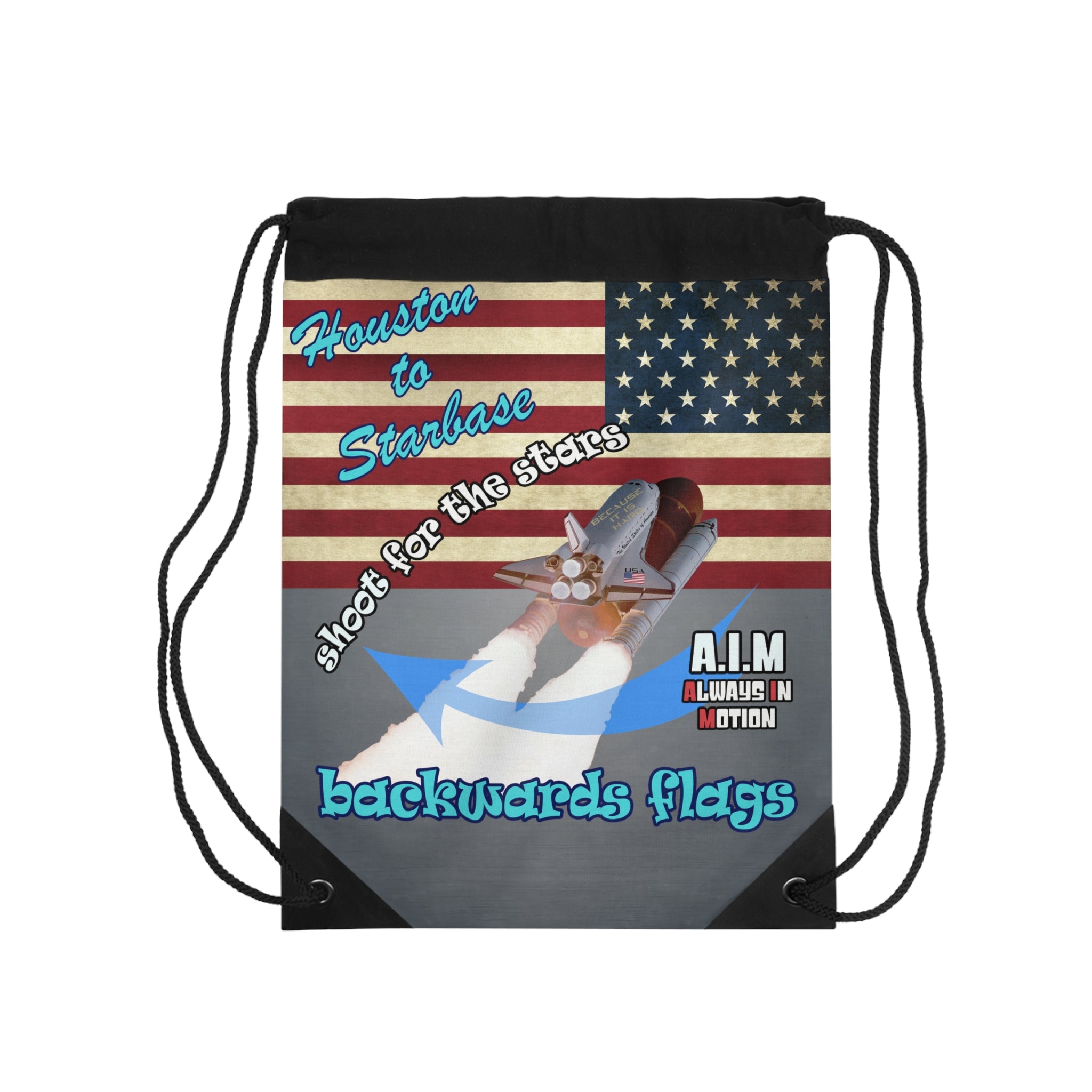 shoot for the stars - Drawstring Bag (grey-light grey)