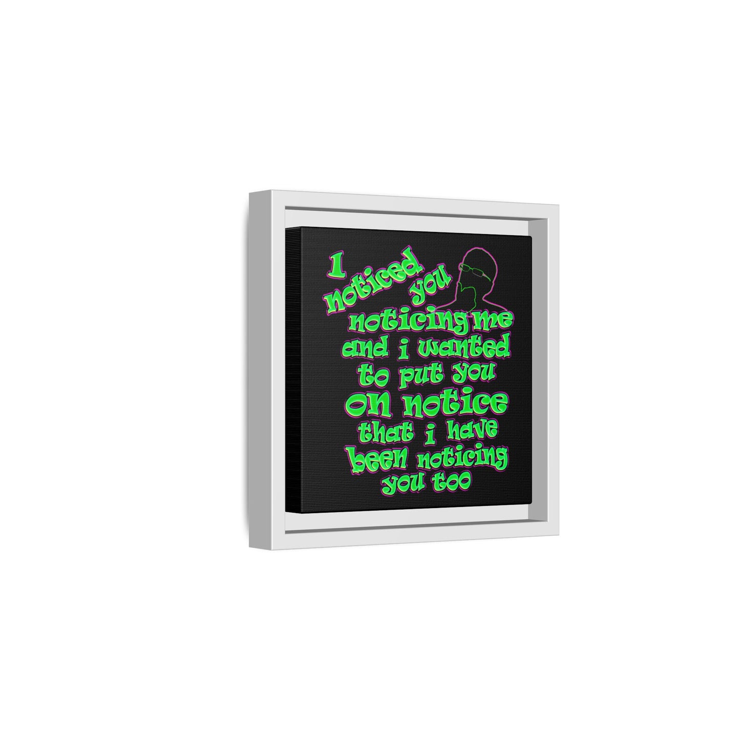 noticed you noticing - framed canvas art (black)