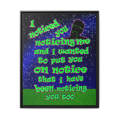 noticed you noticing - framed canvas art ('snoops' background)