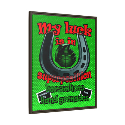 my luck - framed canvas art (logo green)