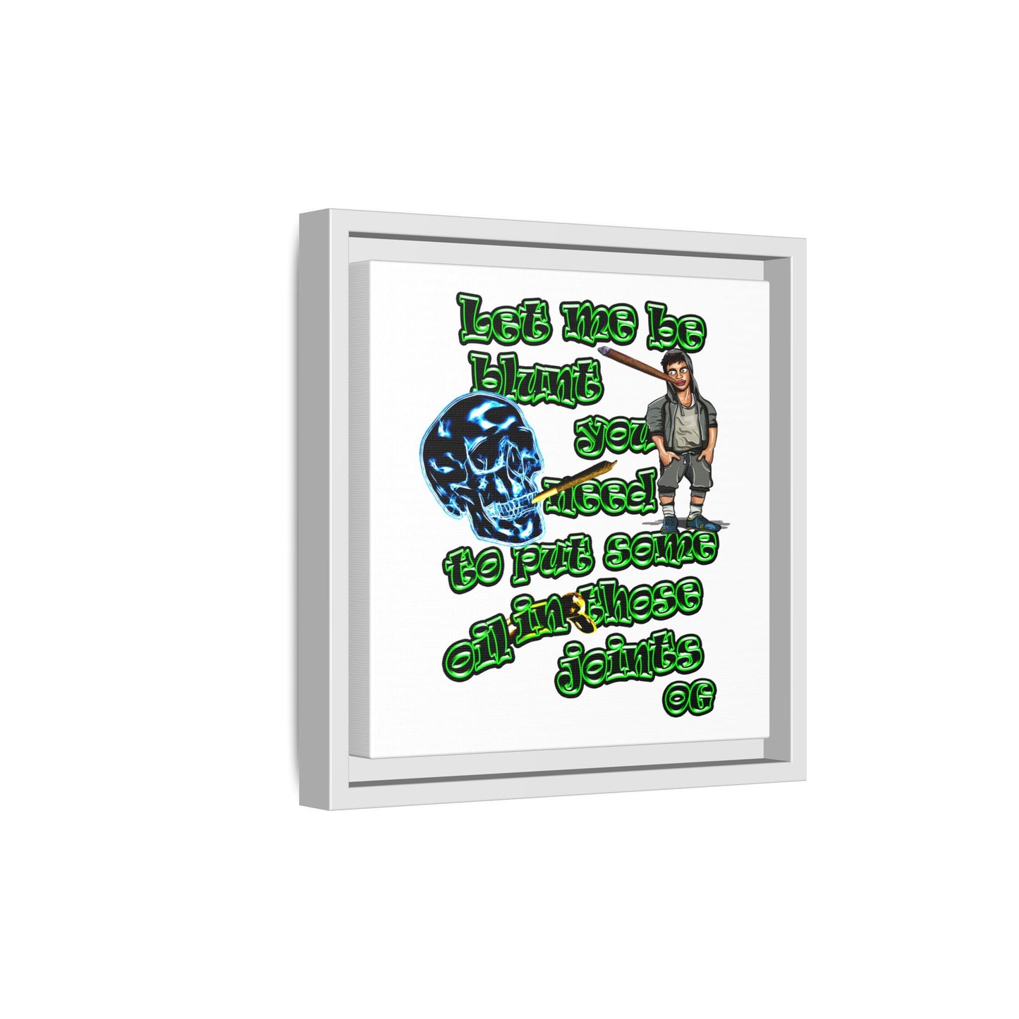 og - framed canvas art (white)