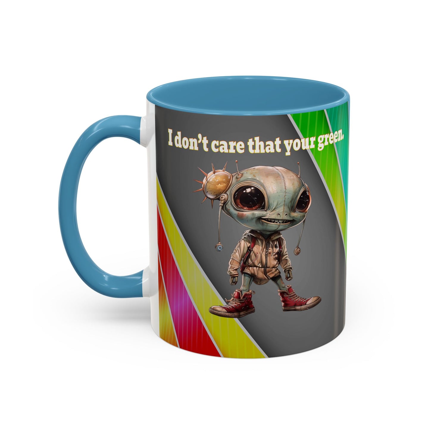 I don't care that your grey - Accent Mug (rainbow split)