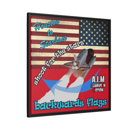 shoot for the stars - framed canvas art (dark red)
