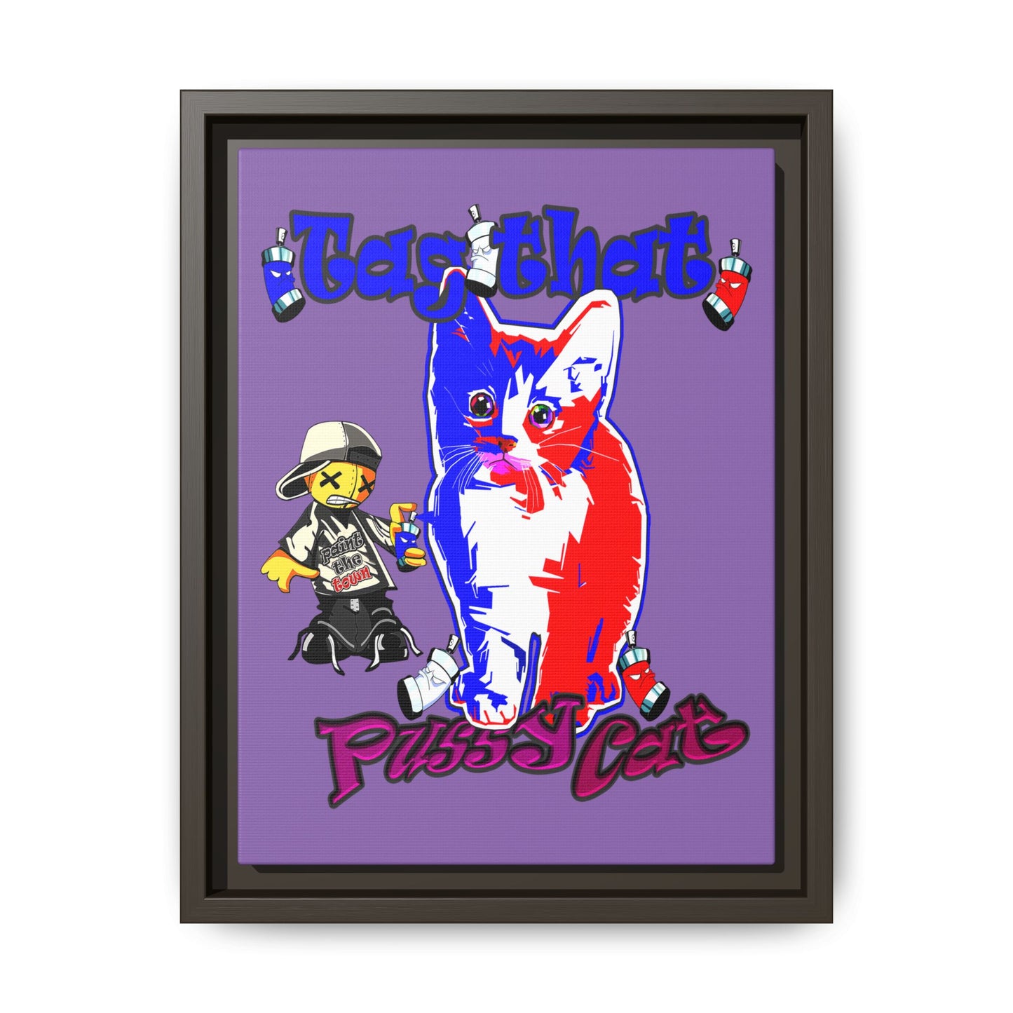 tag that - framed canvas art (light purple)