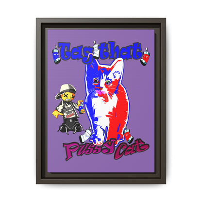 tag that - framed canvas art (light purple)