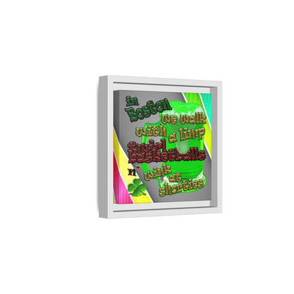 celtics logo - framed canvas art (rainbow split)