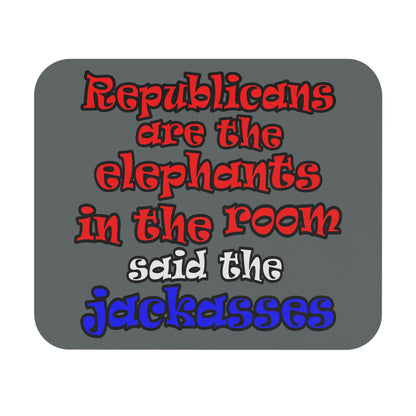 donkeys and elephants - Mouse Pad (Rectangle) (dark grey)