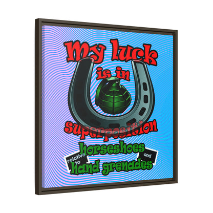 my luck - framed canvas art (light blue-purple wave)